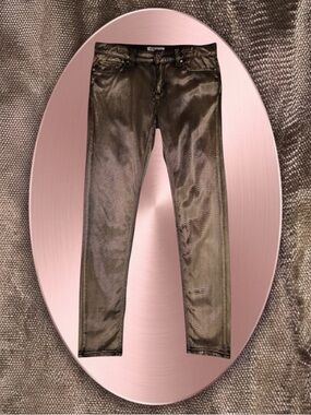Dollhouse Y2K Grunge Goth Punk Rave Edgy Silver Grey Metallic Skinny Jeans 13